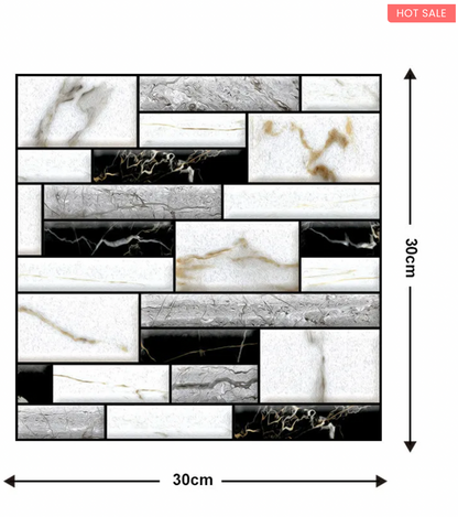 10Pcs 3D Peel and Stick Wall Tiles(12x12 inches)