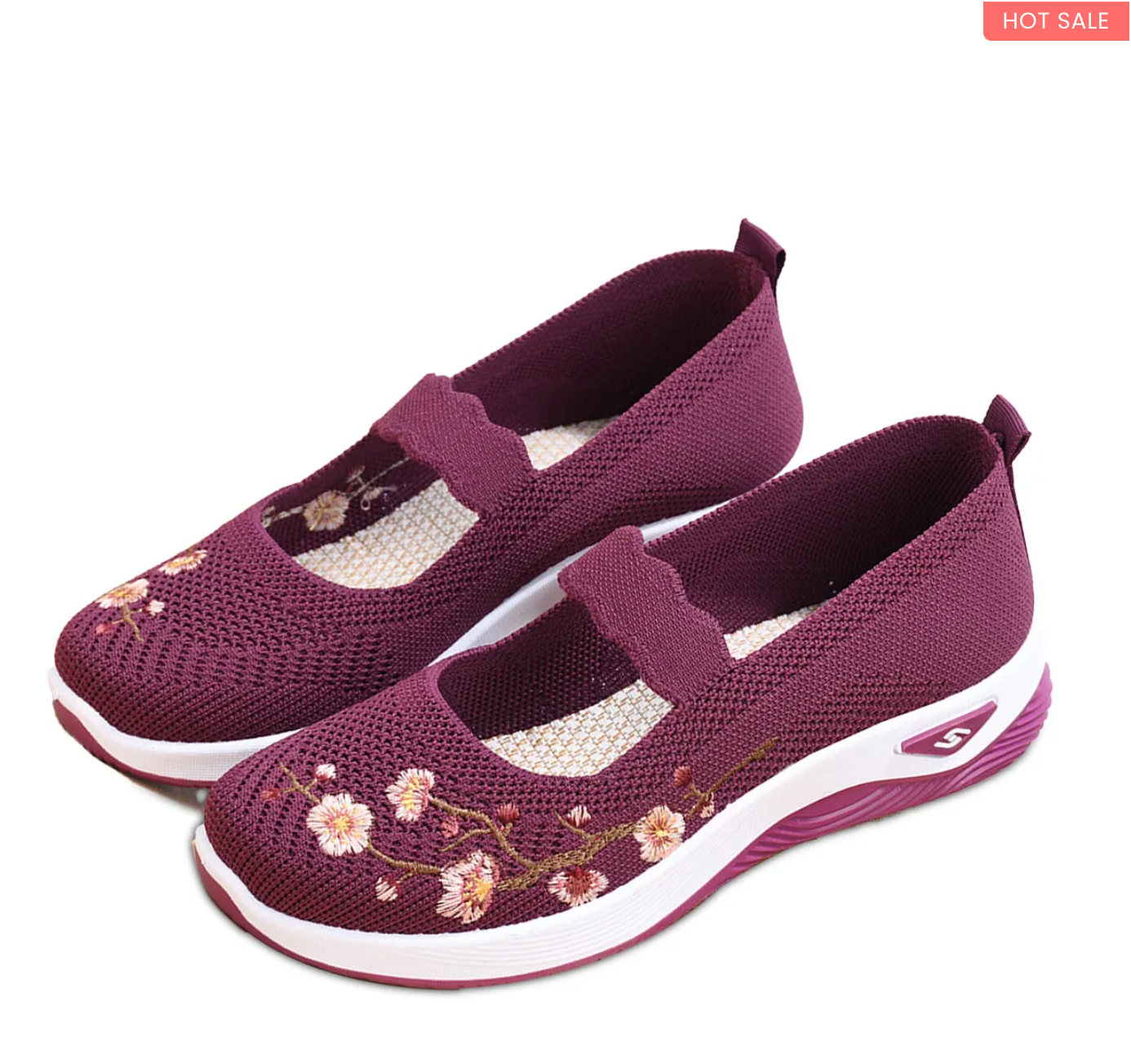 Women's Floral Embroidered Flats