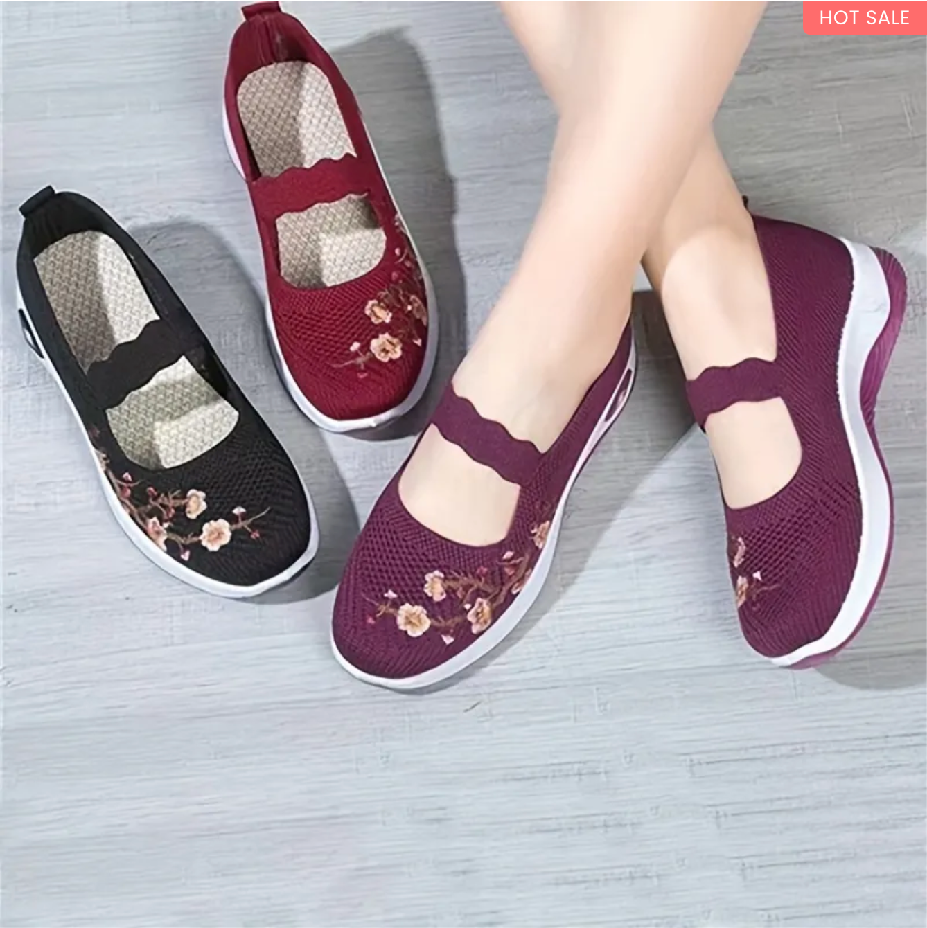 Women's Floral Embroidered Flats