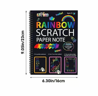 【100 pcs/1 Set】DIY Rainbow Magic Scratch Paper Art Set
