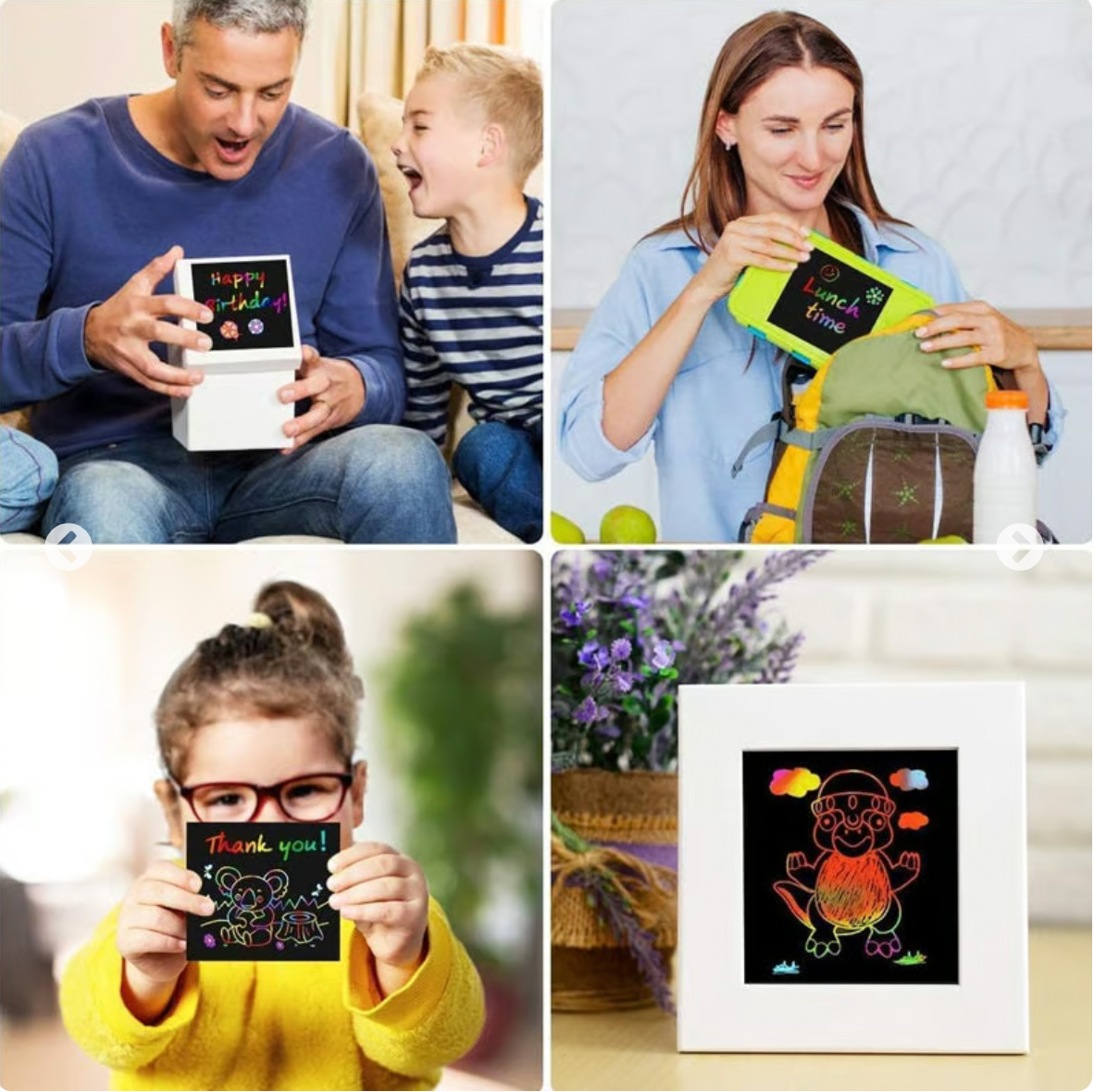 【100 pcs/1 Set】DIY Rainbow Magic Scratch Paper Art Set