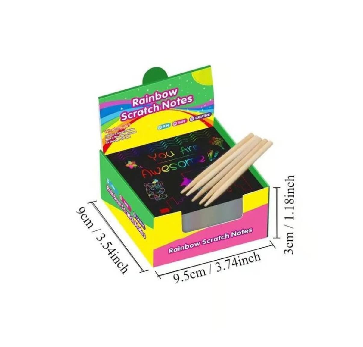 【100 pcs/1 Set】DIY Rainbow Magic Scratch Paper Art Set