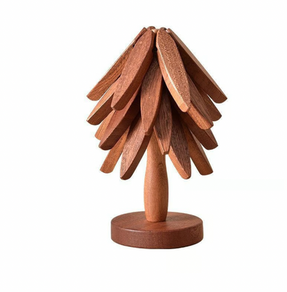 Wooden Leaves Design Coaster