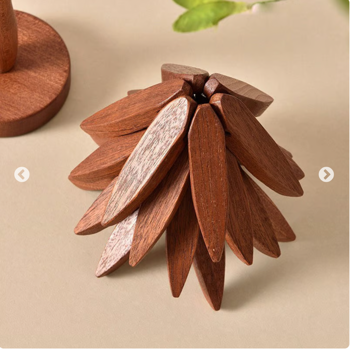 Wooden Leaves Design Coaster