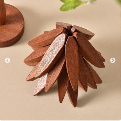 Wooden Leaves Design Coaster