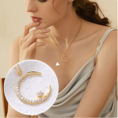 🌙Bright Night: Moon Star Necklace