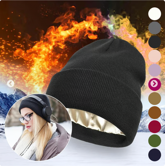 Solid Color Satin Lined Wool Hat