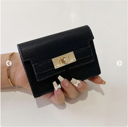 Minimalist PU Leather Zipper Card Holder