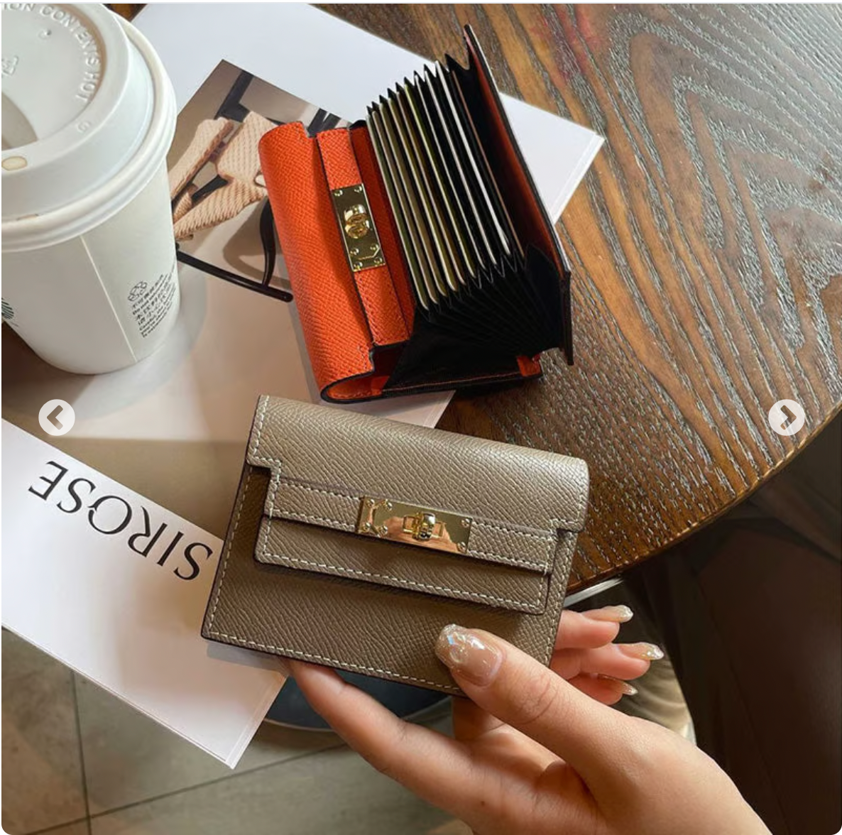 Minimalist PU Leather Zipper Card Holder