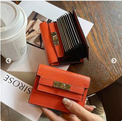 Minimalist PU Leather Zipper Card Holder