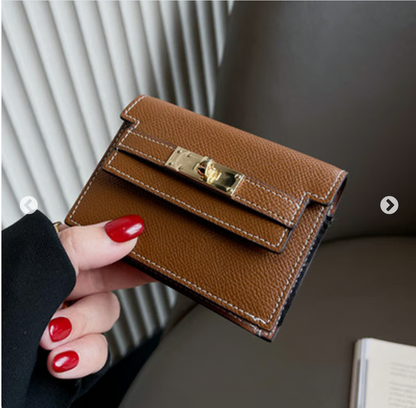 Minimalist PU Leather Zipper Card Holder