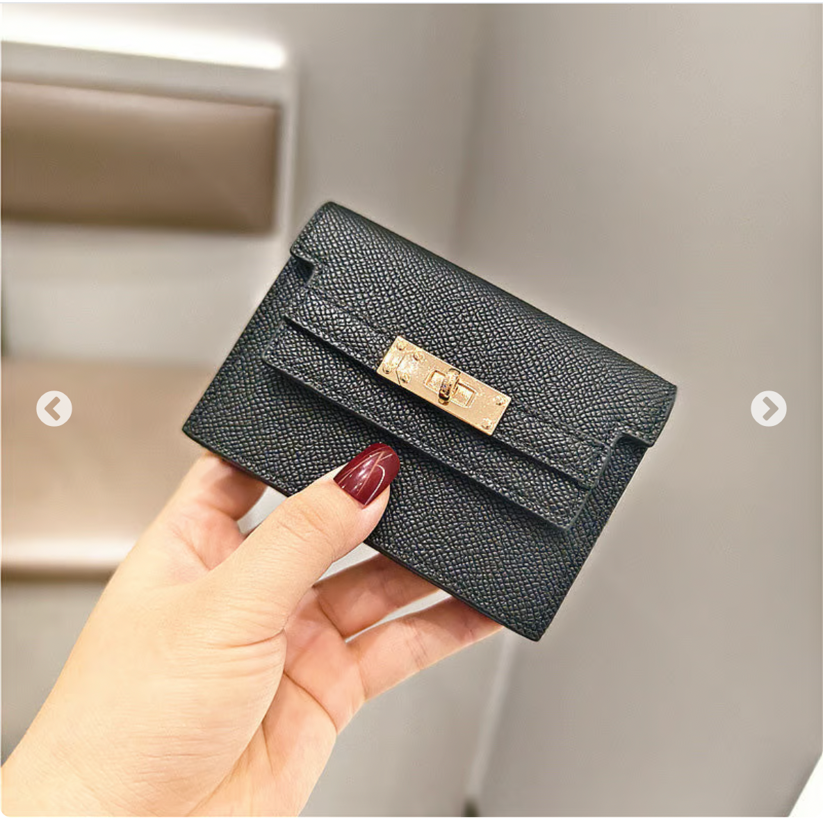 Minimalist PU Leather Zipper Card Holder