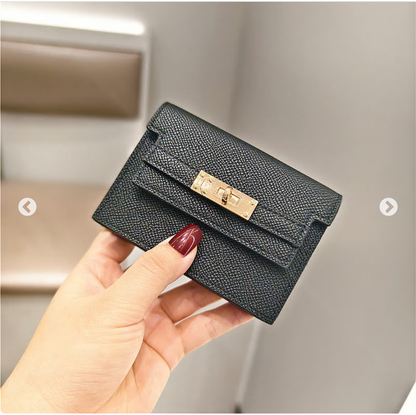 Minimalist PU Leather Zipper Card Holder