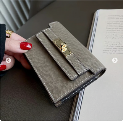 Minimalist PU Leather Zipper Card Holder