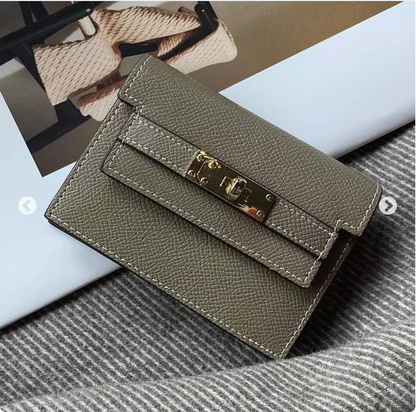 Minimalist PU Leather Zipper Card Holder