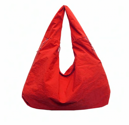 Women's Solid Color Textured Draped Tote Bag