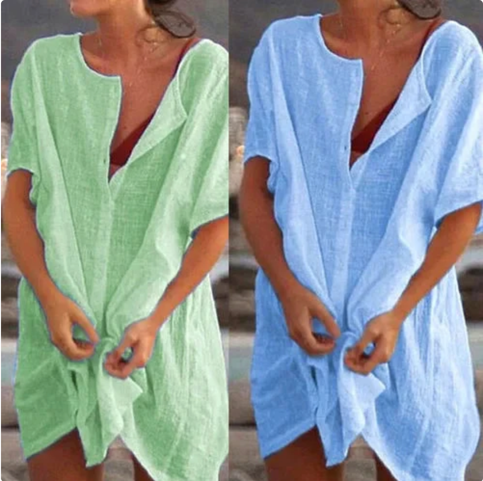 Women's Summer Cotton Casual Loose Short sleeve shirt