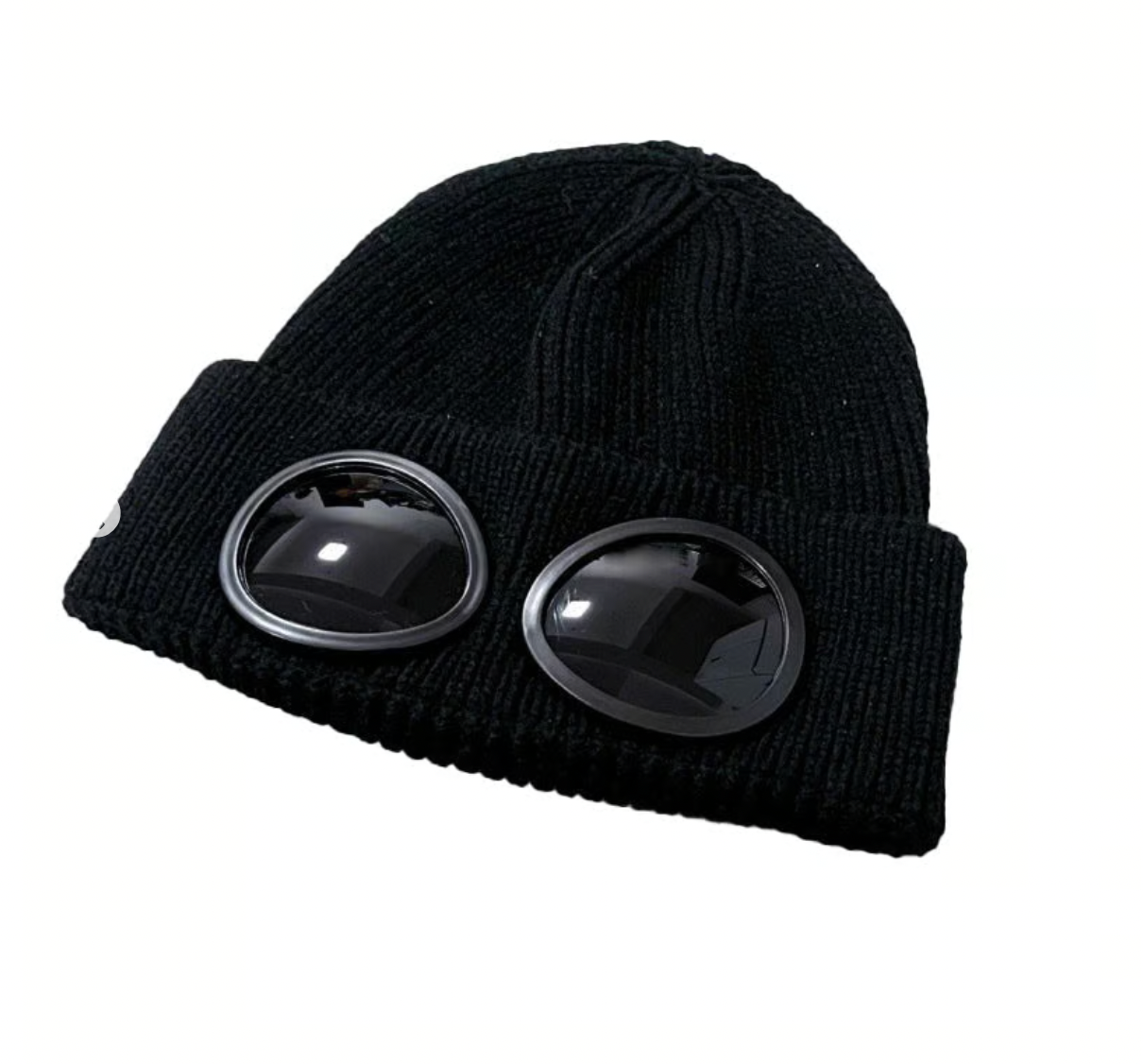 Unisex Solid Color Goggle Lens Design Beanie Hat