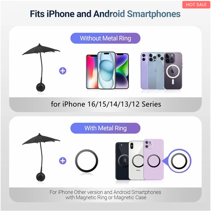 Outdoor Phone Sun Shade Shield with Flexible Angle Design & Rotatable Phone Ring