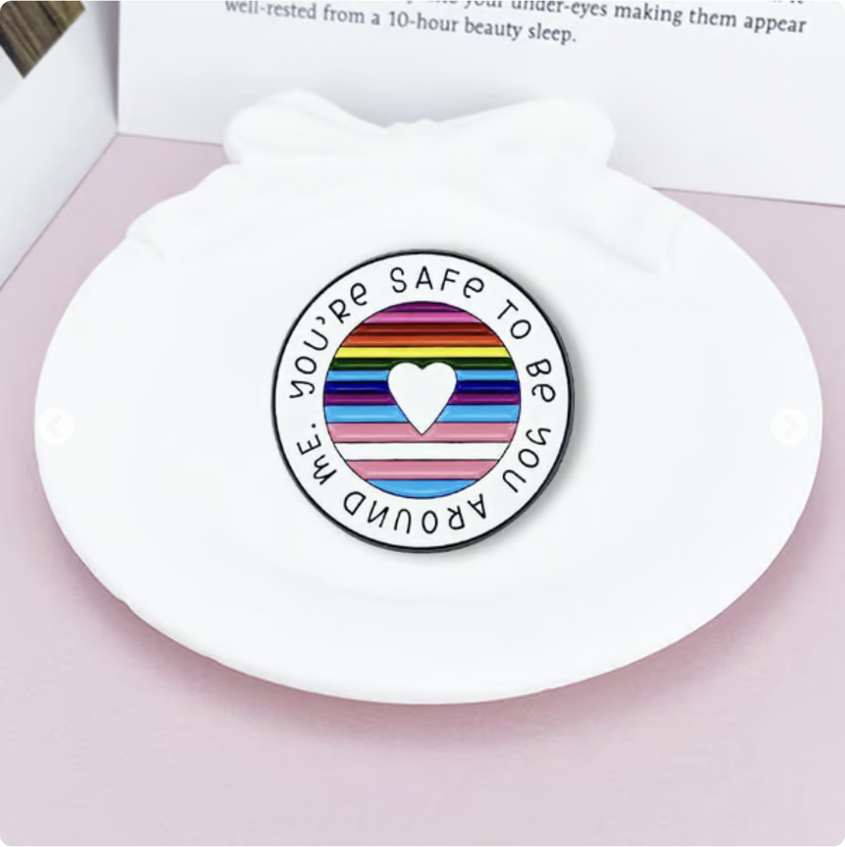 Round Rainbow Enamel Brooch