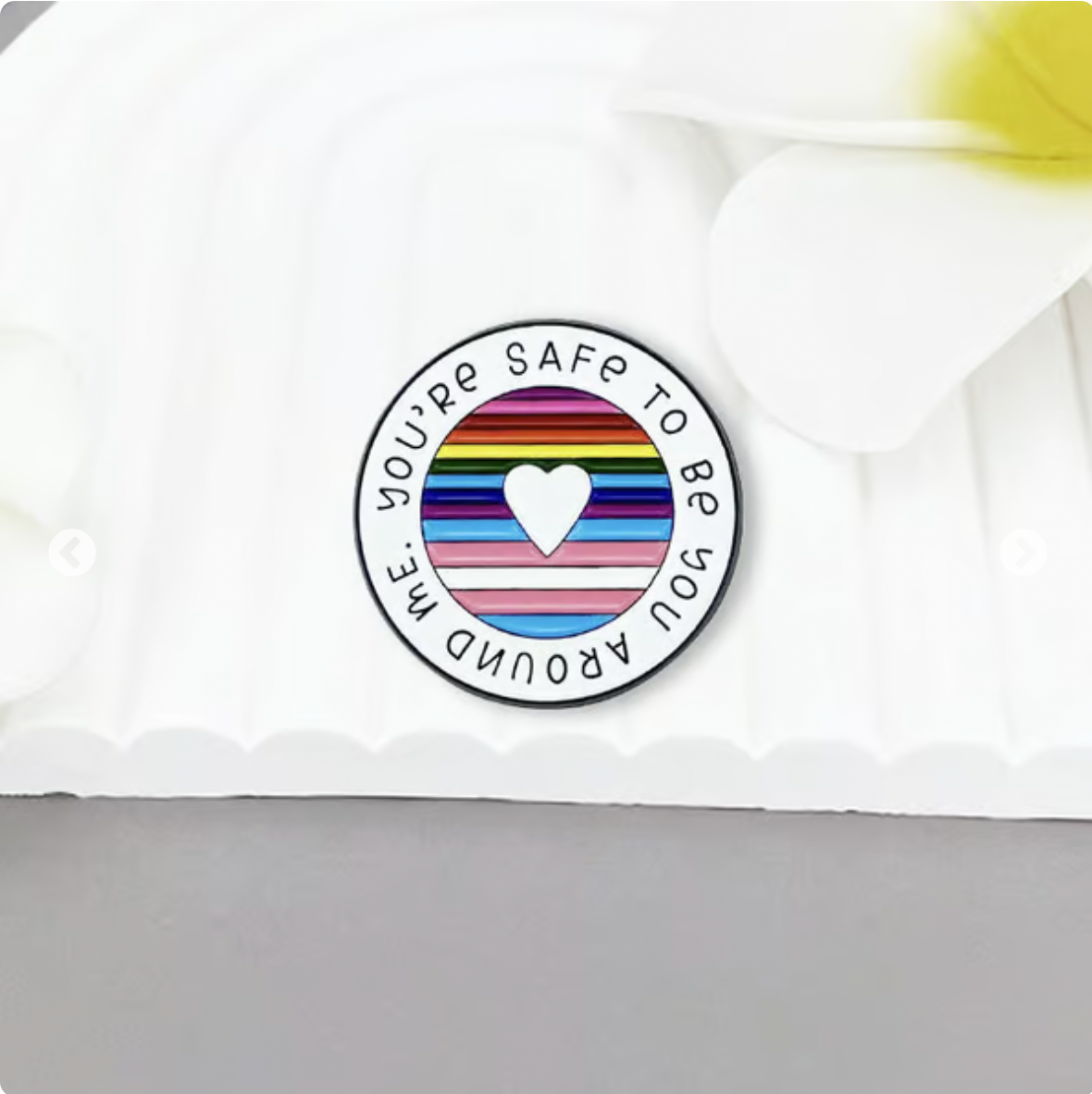 Round Rainbow Enamel Brooch