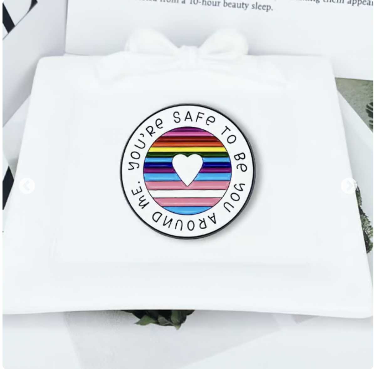 Round Rainbow Enamel Brooch