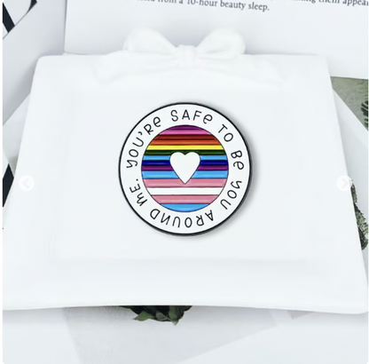 Round Rainbow Enamel Brooch