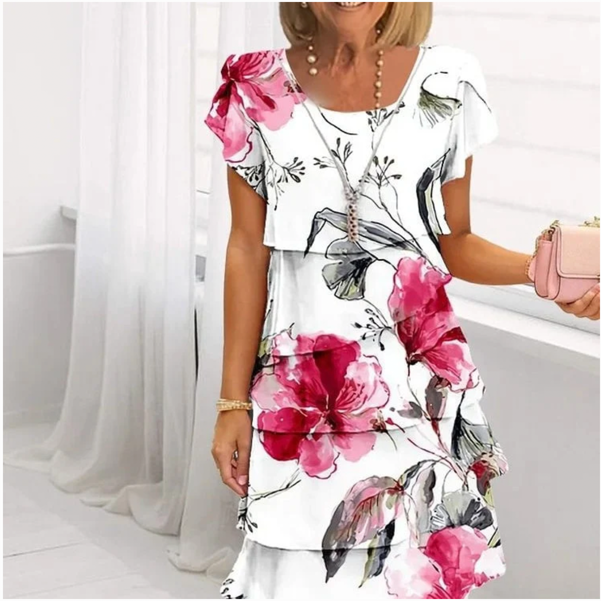 🌸Spring Specials🌸 Multi-plant Floral Print Cascade Dress