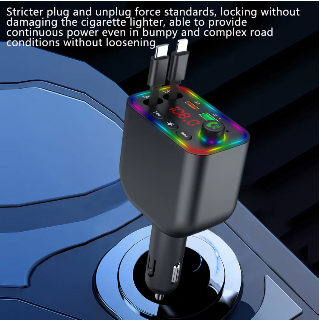 7-Colors Backlit Car MP3 Music Player/Car Fast Charger