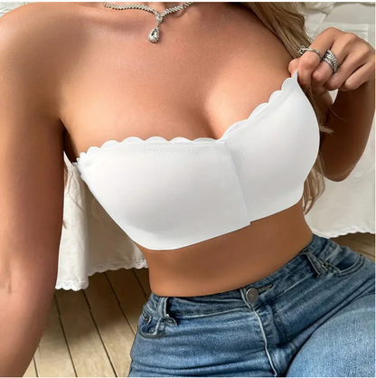 Seamless Front Closure Strapless Bandeau Bra – Comfort & Support All Day! 💖