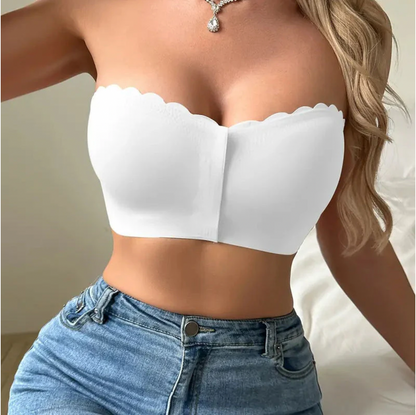 Seamless Front Closure Strapless Bandeau Bra – Comfort & Support All Day! 💖