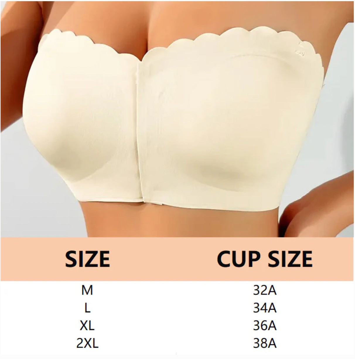 Seamless Front Closure Strapless Bandeau Bra – Comfort & Support All Day! 💖