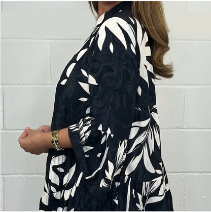 V-Neck Floral Flared Sleeve Ruffle Hem Top💖Spring sale-49% OFF