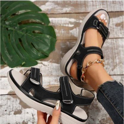 Women’s Wedge Sandals with Hook & Loop Straps