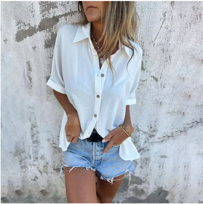 🌸Spring Specials💐 Women's Casual Solid Color Loose Fit Shirt