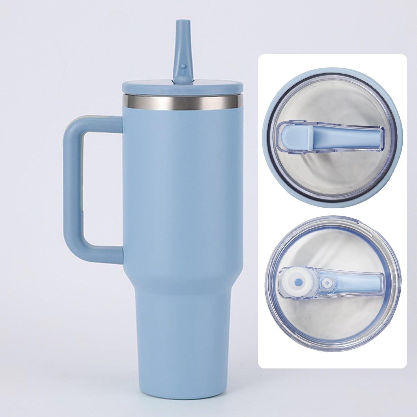 40 oz Tumbler Flip Straw Lid Replacement , Spill Proof Splash Resistant Tumbler Lids