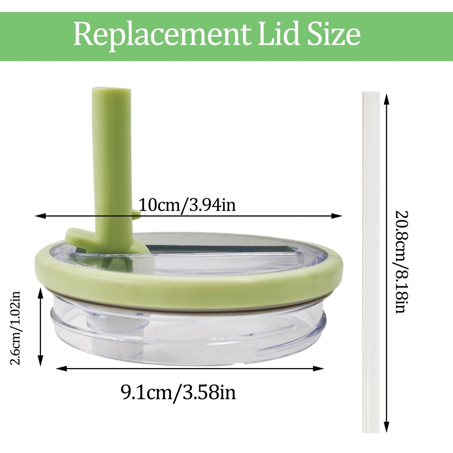 40 oz Tumbler Flip Straw Lid Replacement , Spill Proof Splash Resistant Tumbler Lids