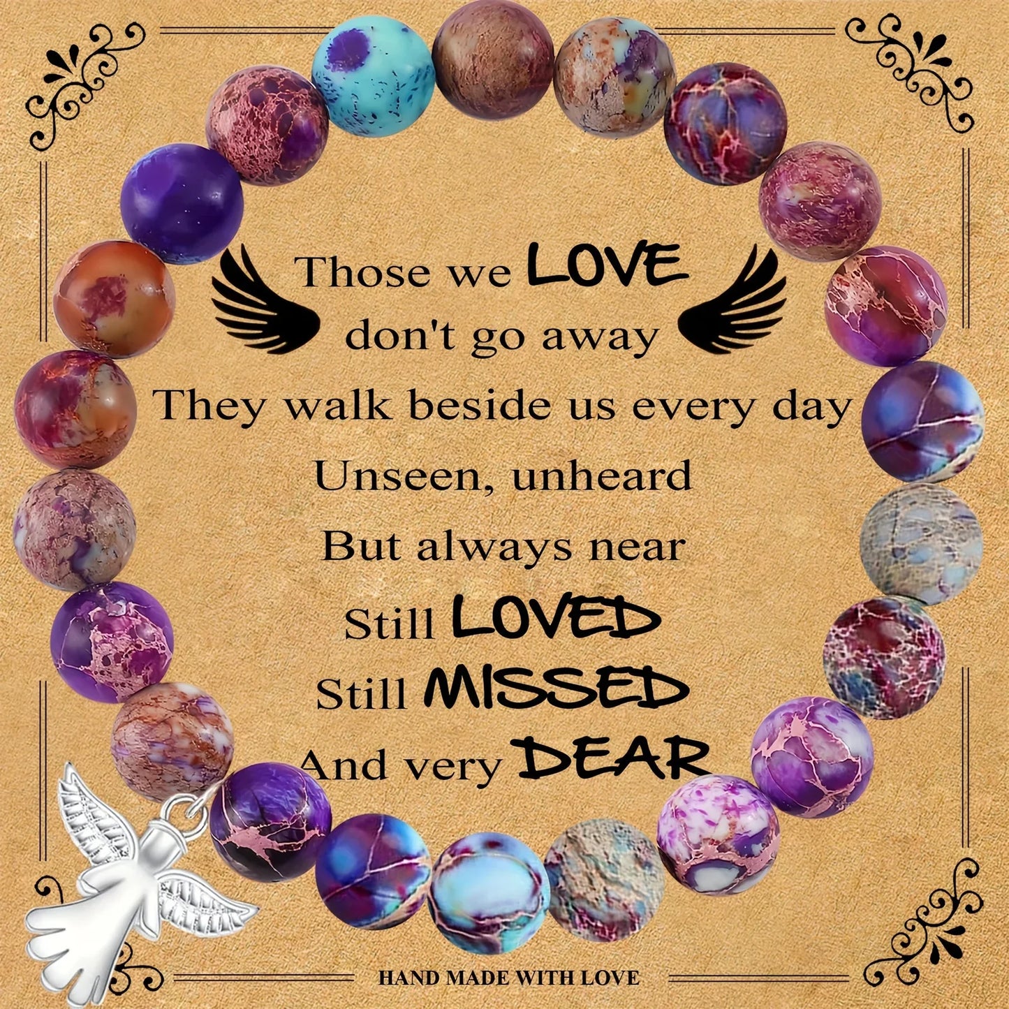 🎁Last Day 69% OFF - Memorial Gifts Angel Wings Healing Crystal Bracelet