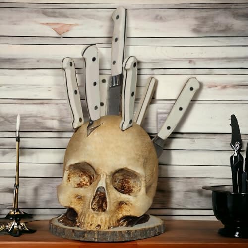 Skull Knife Holder for Kitchen Storage