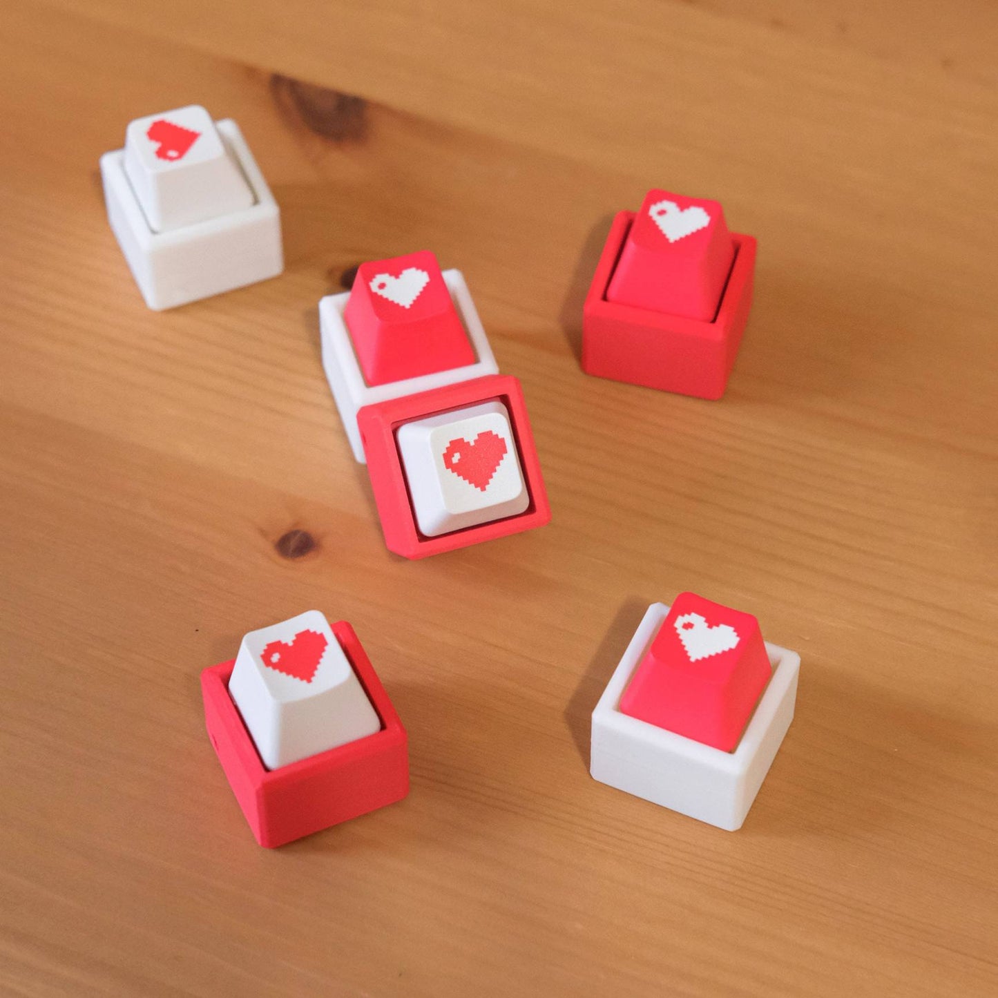 💗Pixel Hearts Keycaps Fidget Key Chain