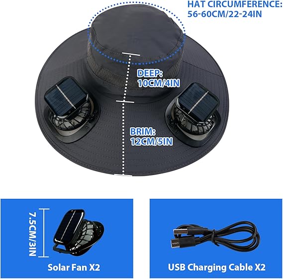 🏆 50K+ SOLD! 70% OFF – Almost Gone-⚡2025 New Ultralight Solar Fan Sun Hat – Lighter Than a Baseball!⚾(Only 11oz)