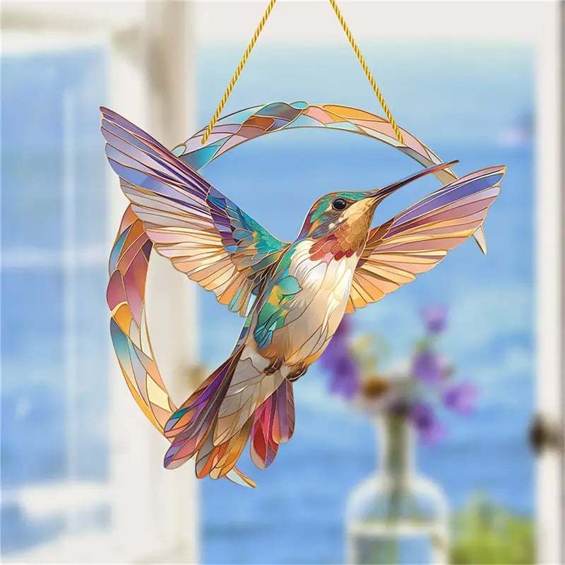 💥LAST DAY 70%OFF💥 - 💖Hummingbird Suncatcher Colorful Ornament Window Hanging