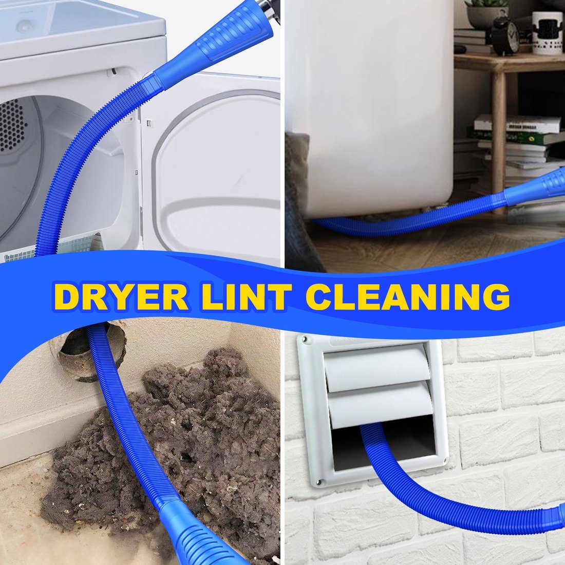 💥LAST DAY SALE 49% OFF-Dryer Vent Cleaner Kit Dryer Lint Vacuum Attachment with Stretch Universal Connector