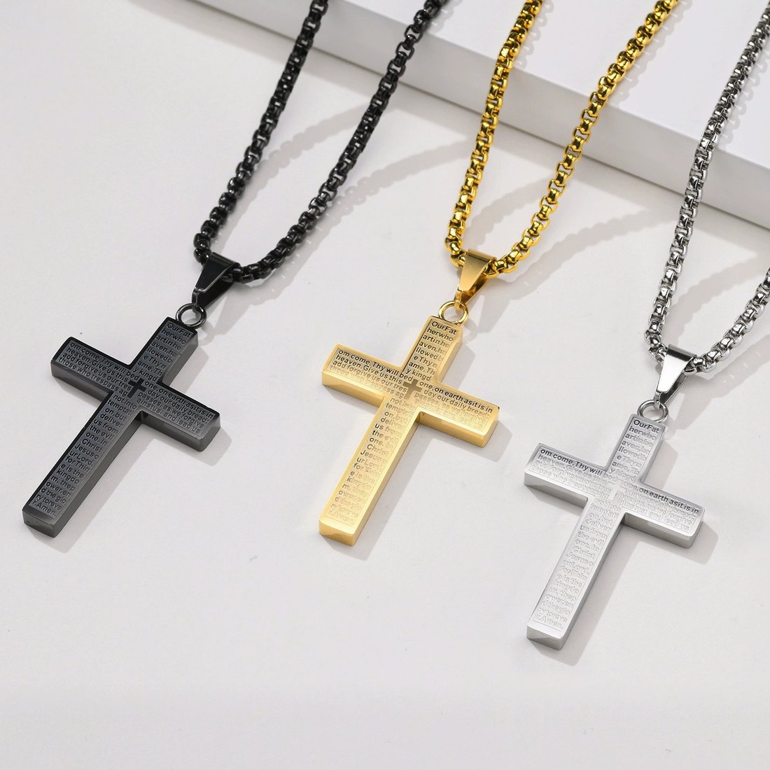💖Last Day 49% OFF - ✝️Lord's Prayer Scibble Cross Necklace