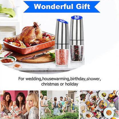 🔥BUY MORE SAVE MORE🔥Automatic Electric Gravity Induction Salt & Pepper Grinder
