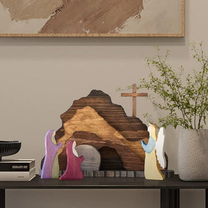 💕Handmade Jesus Tomb-Easter Scene Wooden Decoration