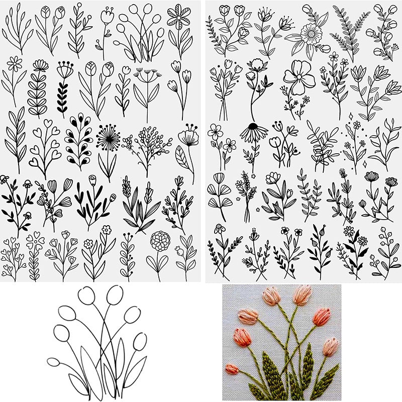 ⏰Last Day 48% OFF -🌼 Water Soluble Patterns for Embroidery