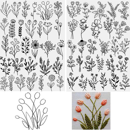 ⏰Last Day 48% OFF -🌼 Water Soluble Patterns for Embroidery