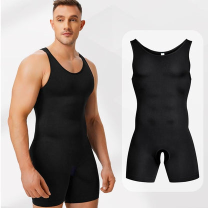 Men's Solid Scoop Neck Shapewear🏋️‍♂️