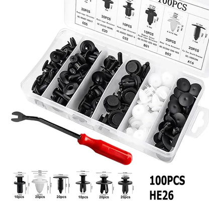🎁49%OFF🔧100 PCS Car Clip Retainer Auto Fasteners Push Trim Bumper Plastic Rivets Clips Kit